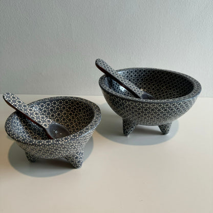 Molcajete Capuleado Mediano plano Gris
