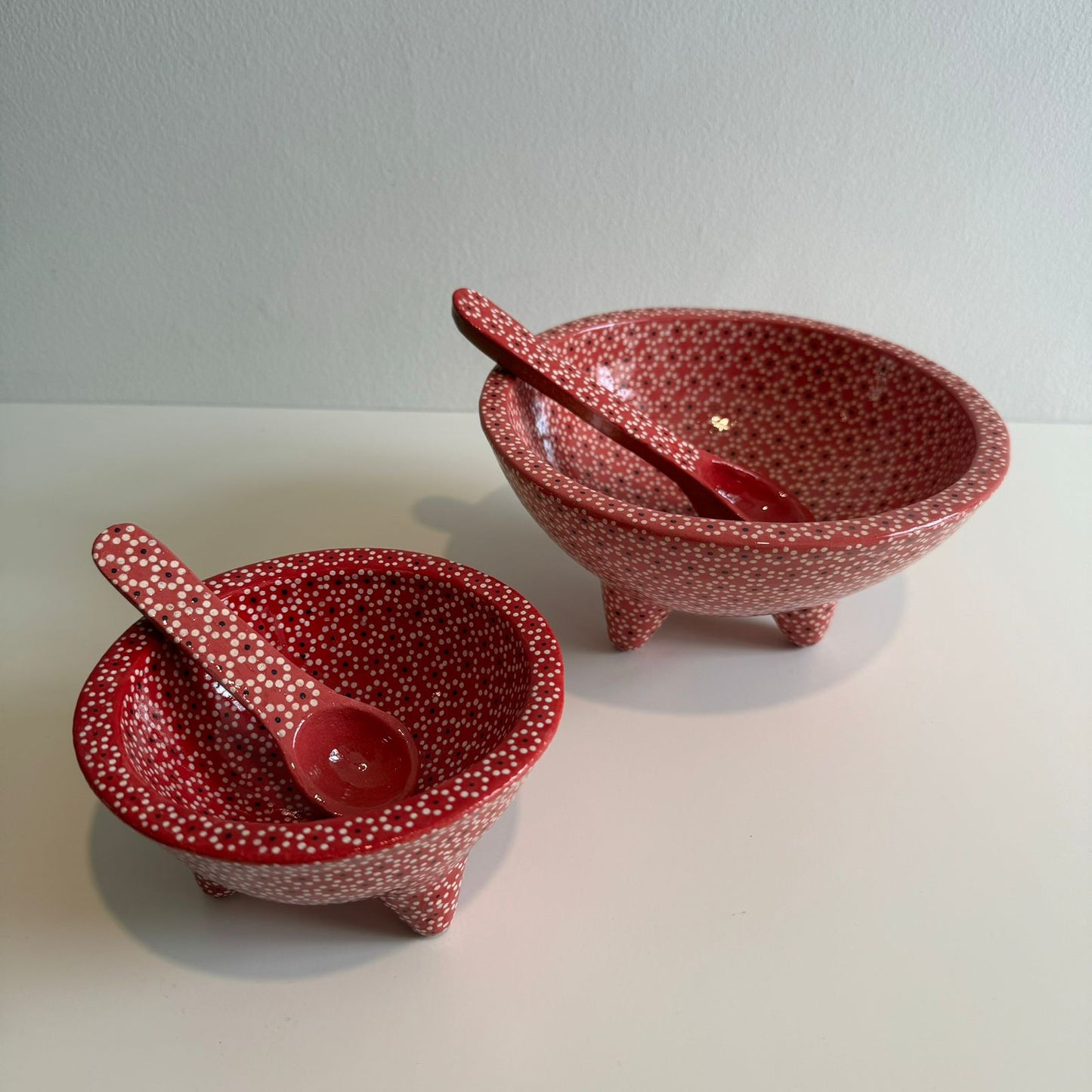 Molcajete Chico Capuleado plano Rojo