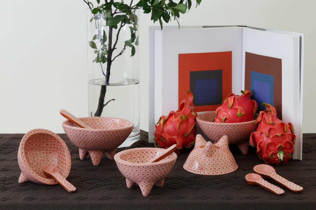 Molcajete Chico Capuleado plano Rosa