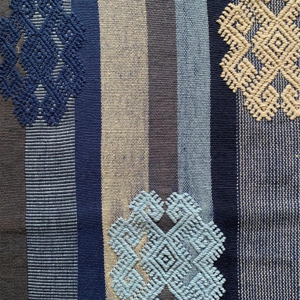 Funda de Cojín Decorativo Rayas Azul y Gris