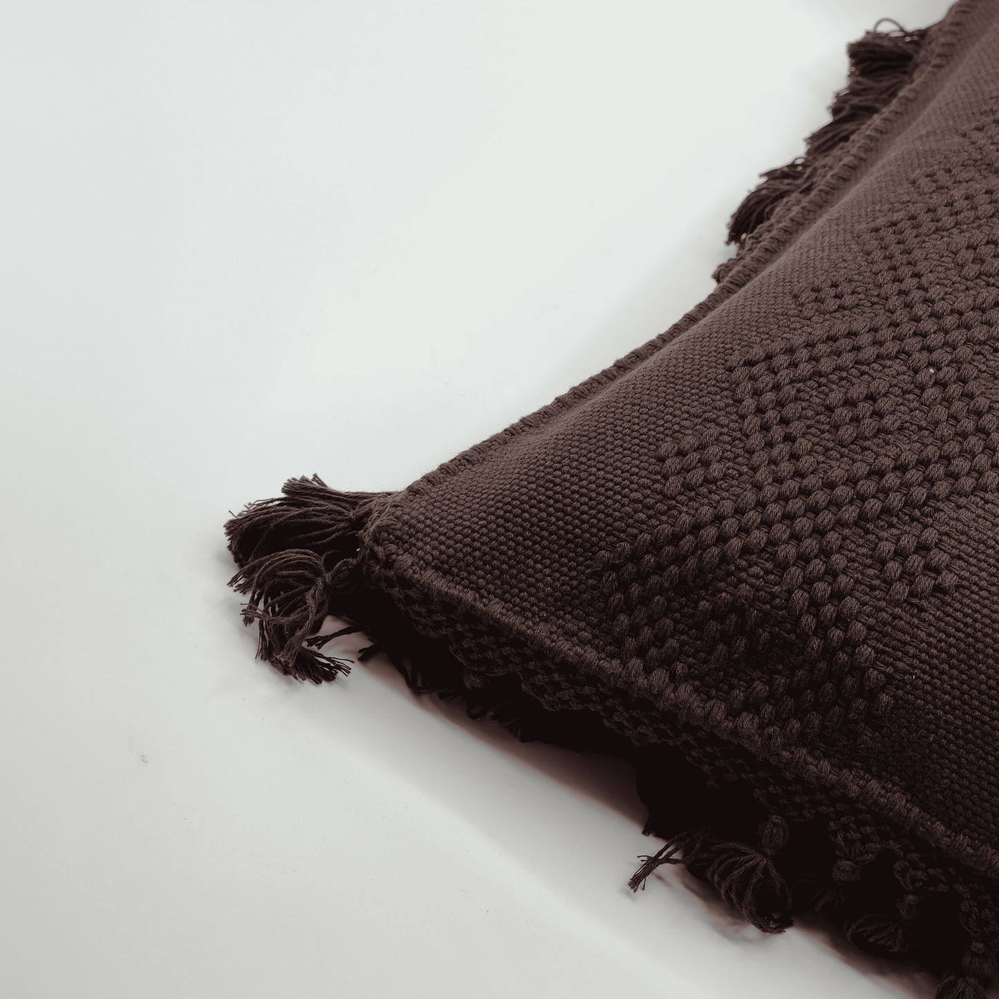 Funda de Cojín en Telar de Cintura color Café  Oscuro