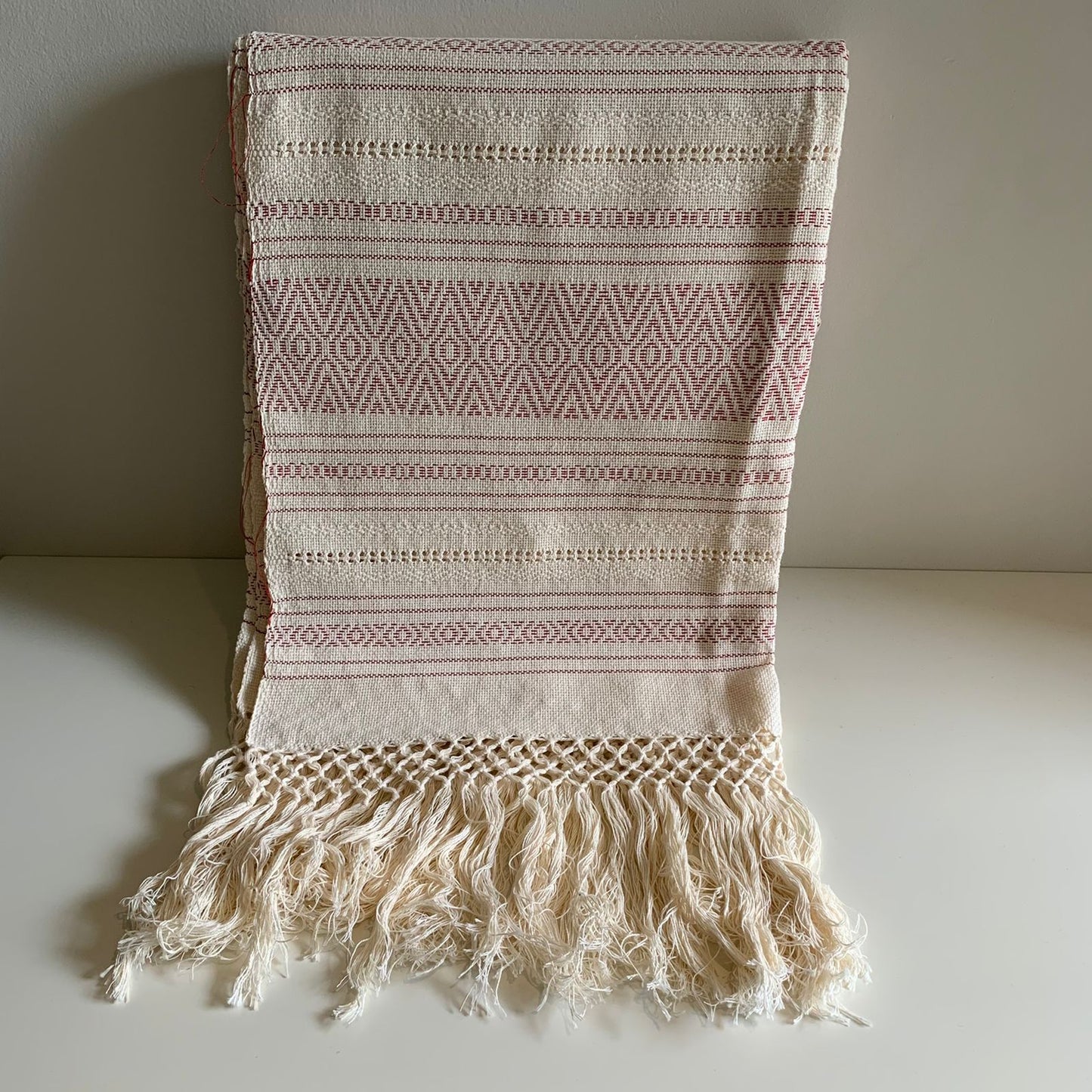 Rebozo Crudo con Rojo