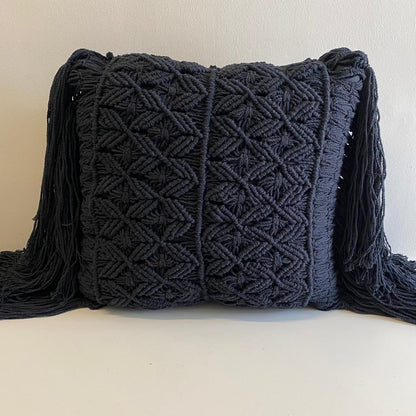 Cojín de Macramé Negro