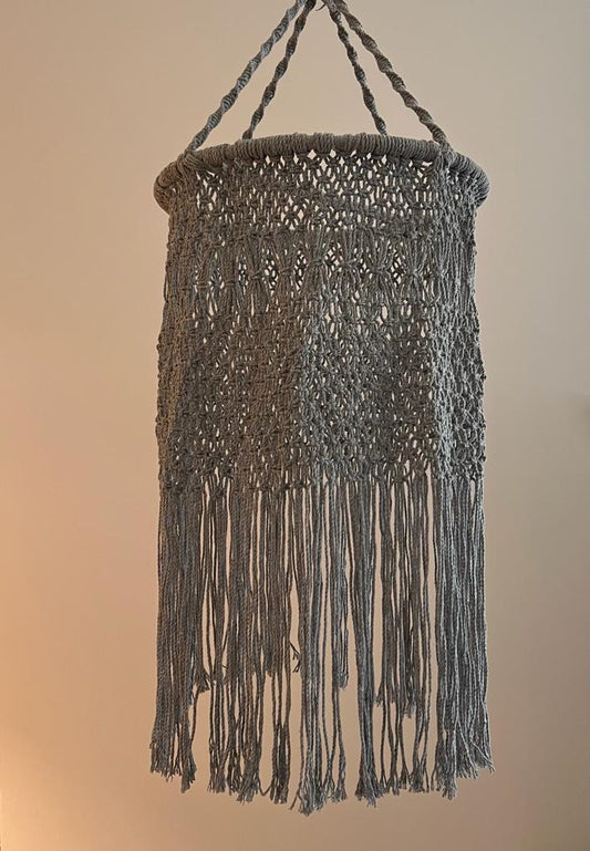 Candil de Macramé color Gris