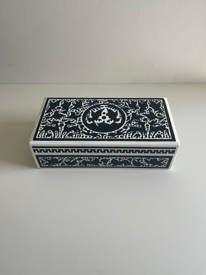 Caja de Madera Linaloe Negro/Blanco