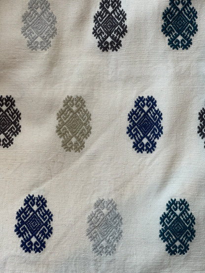 Funda de Cojín Decorativo crudo con azules