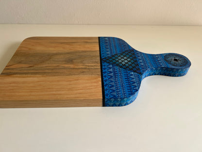 Tabla de Quesos Azul Pintada a Mano
