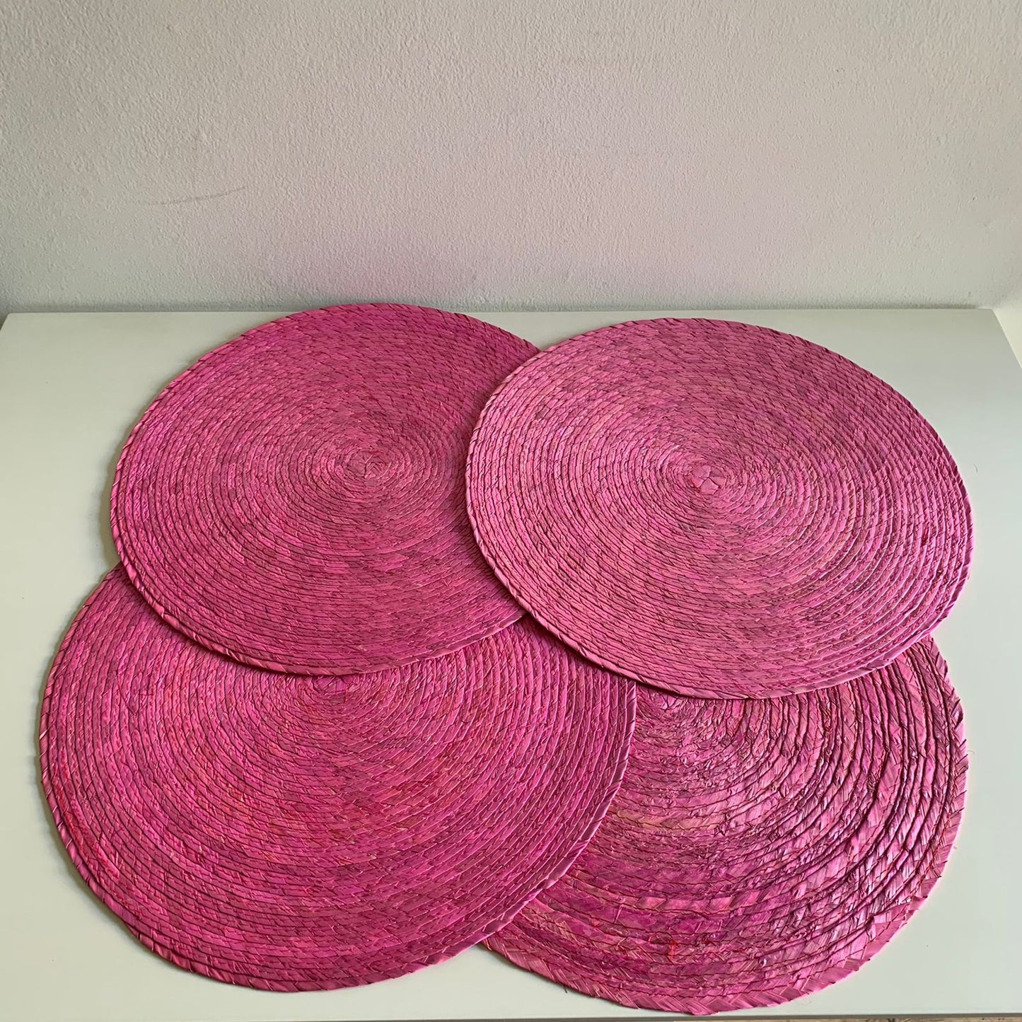 4 Individuales Palma Color Rosa