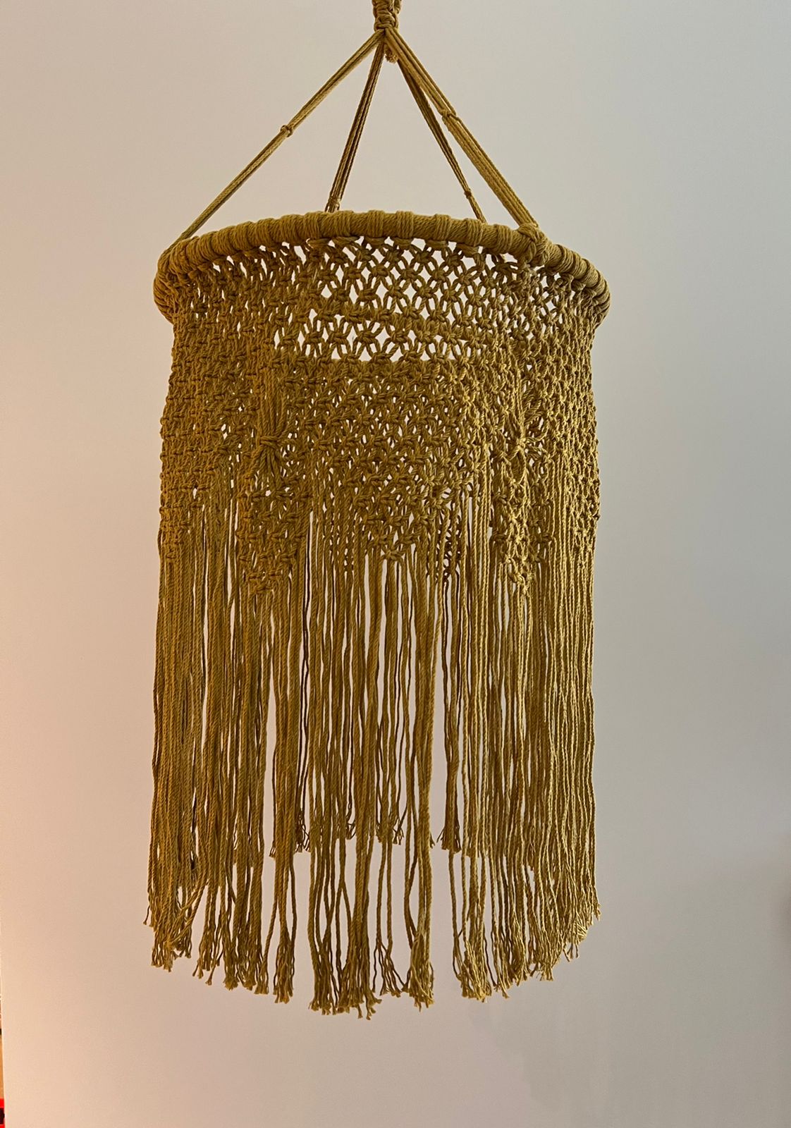 Candil de Macramé color Mostaza