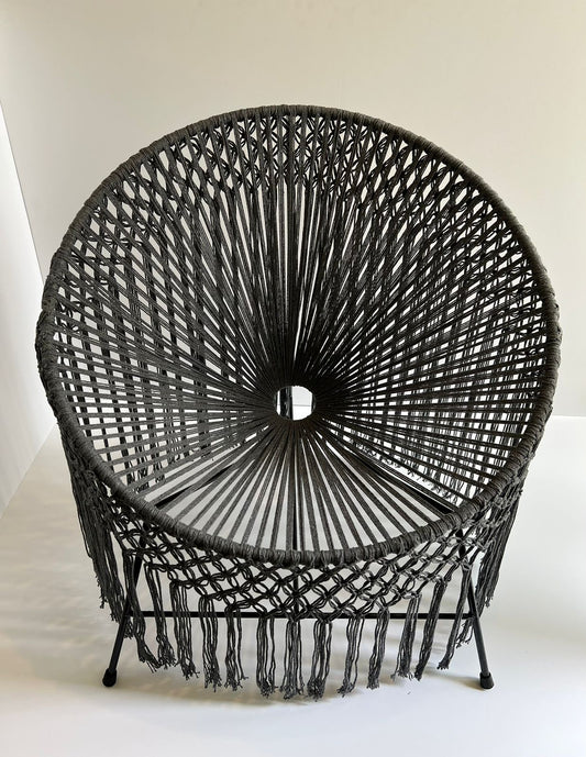 Silla de Macramé color Gris