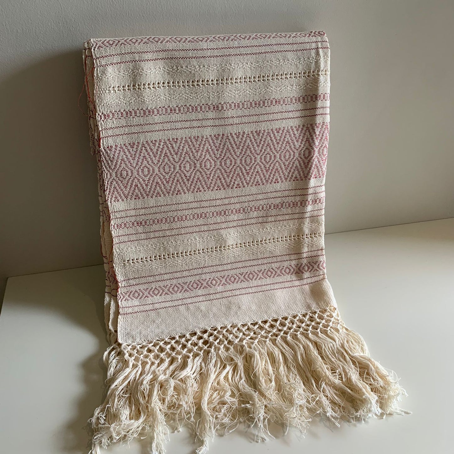 Rebozo Crudo con Rojo