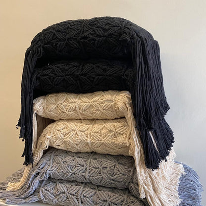 Cojín de Macramé Negro
