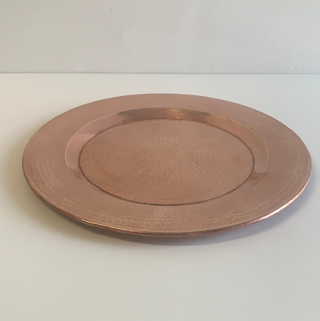 Bajo Plato De Cobre Martelinado